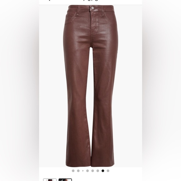 L'AGENCE Pants - L'AGENCE Kendra Coated Chocolate Flare Pants